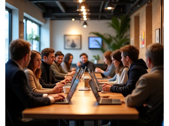 카페 공간에서 진행되는 아늑한 소규모 이벤트