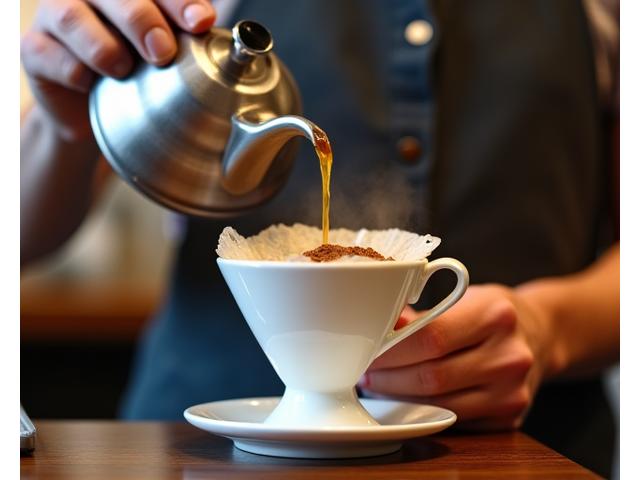 마이아로마카페의 스페셜티 커피를 전문 바리스타가 브루잉하는 모습