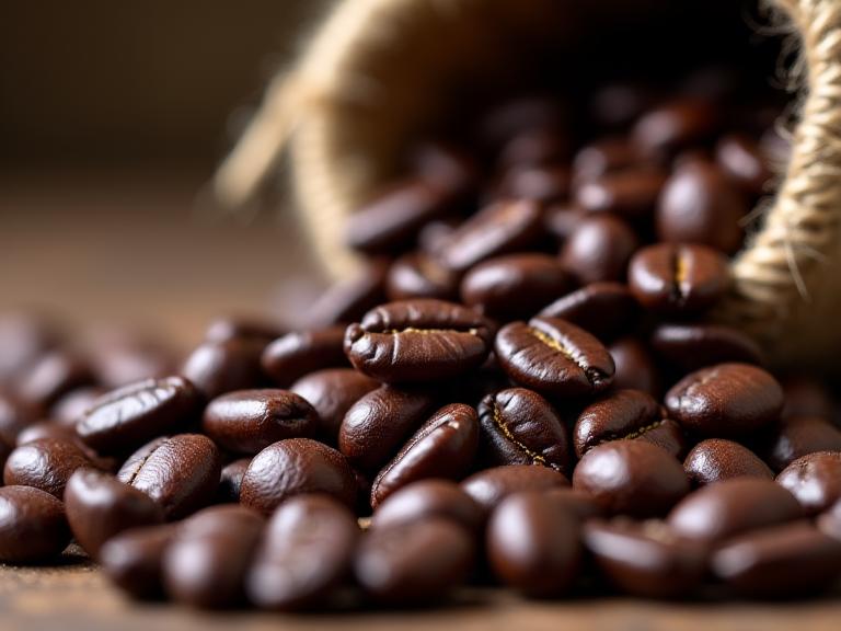 신선하고 고품질의 스페셜티 커피 원두 클로즈업