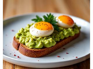 신선한 아보카도 토스트와 계란